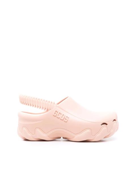 Ibex logo-embossed slingback clogs