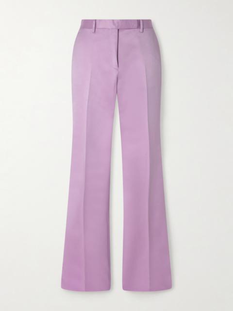 Cotton And Silk-blend Duchesse Satin Straight-leg Pants