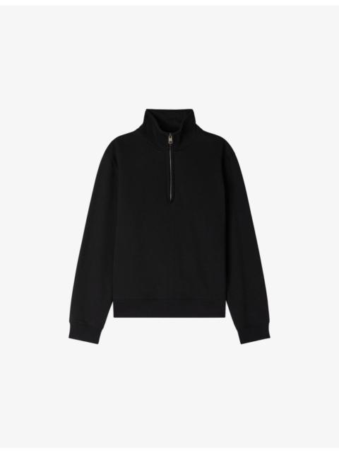 Funnel-Neck Half-Zip Cotton Sweatshirt