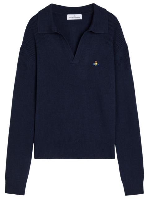 Vivienne Westwood Logo-embroidered Wool and Cashmere-blend Polo Jumper