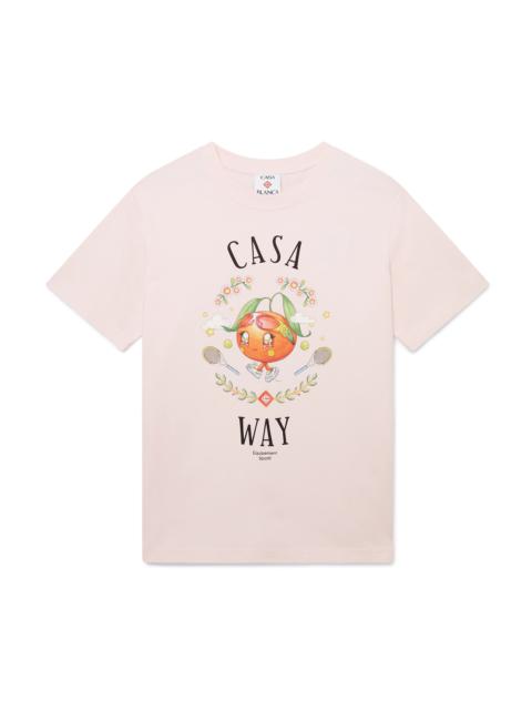 Casa Way Orange Mascot Short Sleeve T-Shirt | Casablanca Paris
