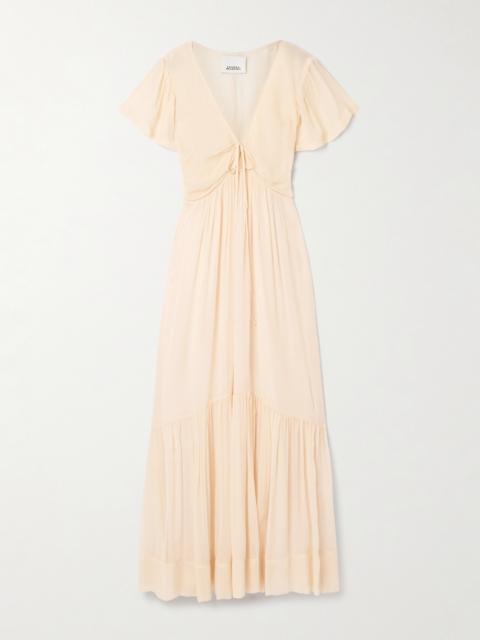 Agathe Tiered Gathered Silk-crepon Maxi Dress