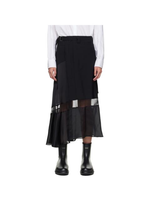 Black Suiting Midi Skirt