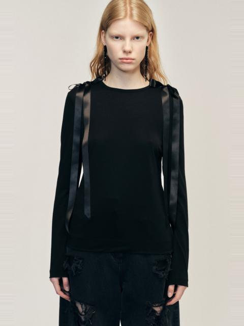 Bow Ribbon Tail Long Sleeve T-Shirt