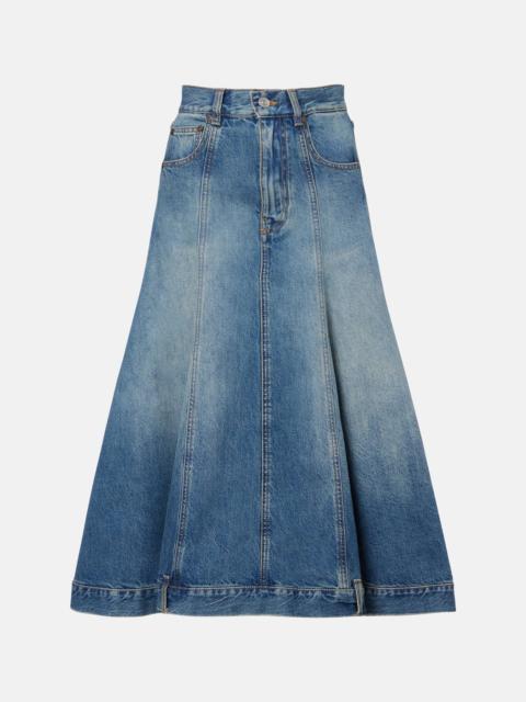 Denim midi skirt