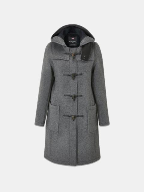 Women's Long Slim Fit Freda Duffle Coat Grey Black Watch