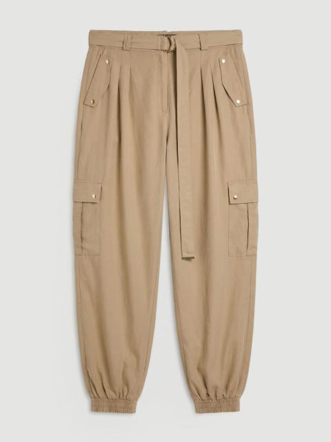 Plus Size Cupro Utility Twill Woven Trouser