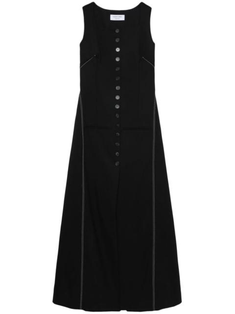 button-down flared midi dress