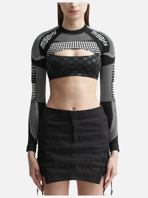 SPORT SHRUG LONGSLEEVE BLACK & WHITE