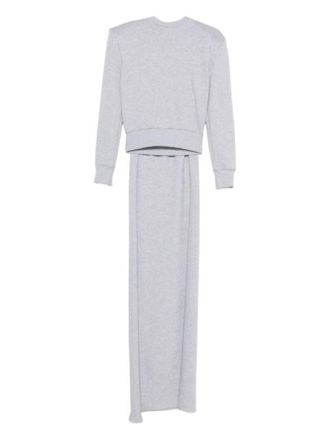 draped-detail crew-neck sweatshirt