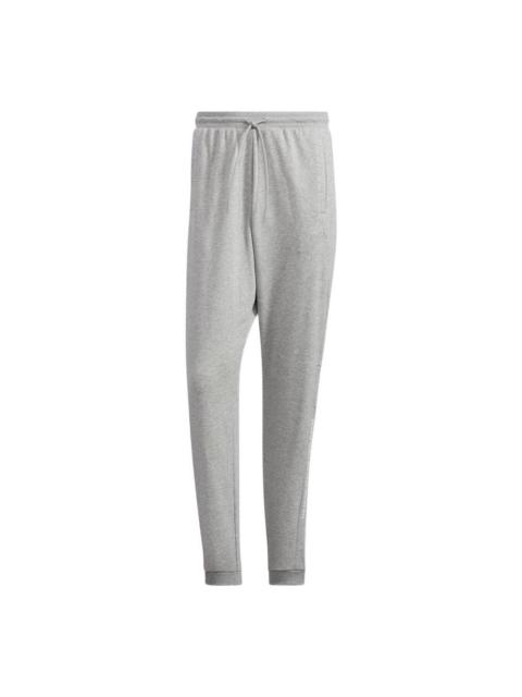 Men's adidas Solid Color Drawstring Casual Breathable Sports Pants/Trousers/Joggers Gray HD0075