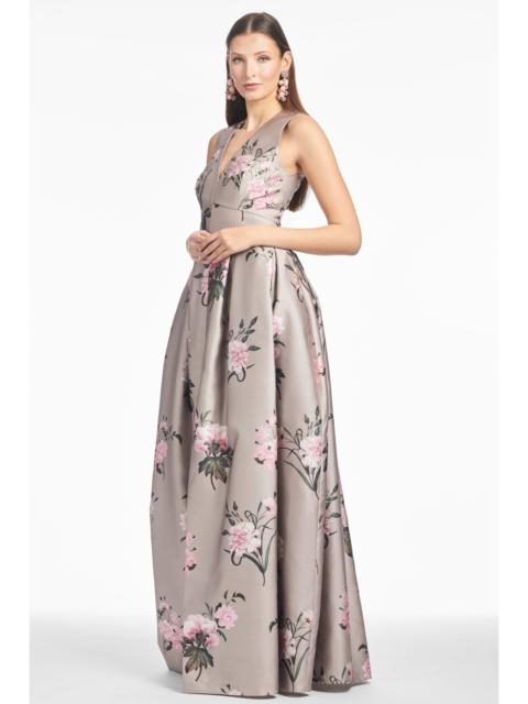 EMBELLISHED BROOKE GOWN - PEWTER ENGLISH ROSE