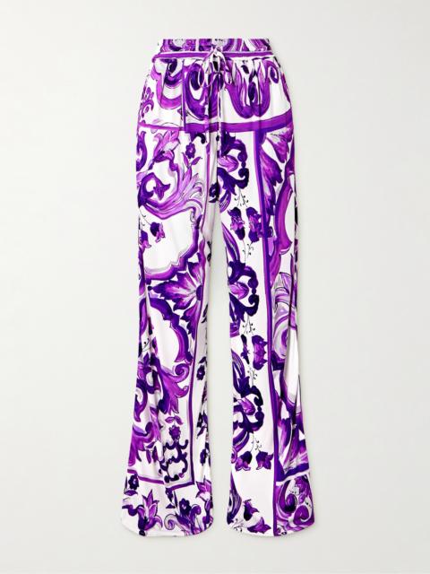 Printed Jersey Wide-leg Pants