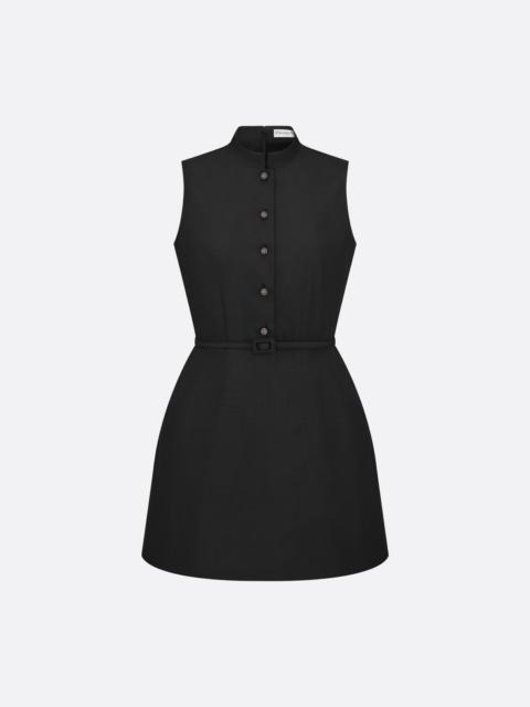 Short Dress with Removable Ruched Collar