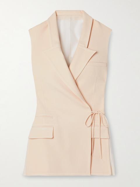 Wrap-effect Crepe And Silk-organza Vest