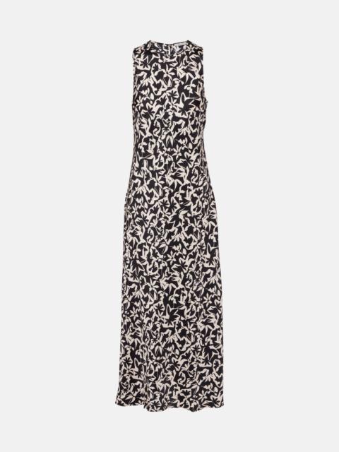 Valencia printed silk twill maxi dress