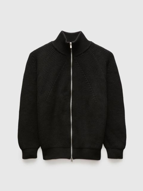 Signature Knit Cotton Drivers Zip in Black