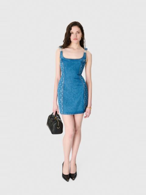 Moon Laser Blue Wash Denim Sleeveless Mini Dress