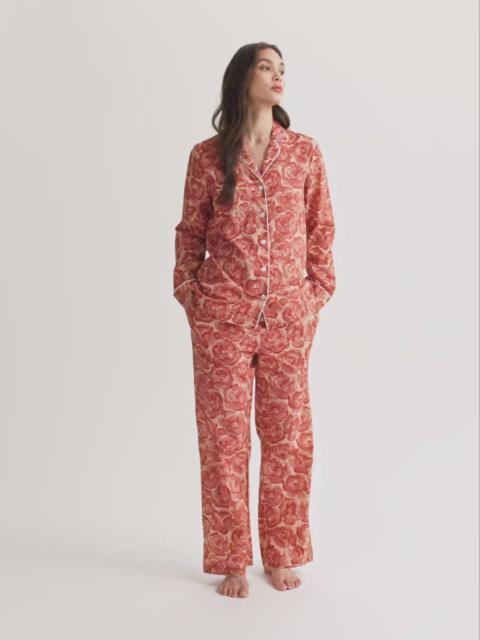 Women's Pajamas Cotton Batiste Rustic Red Rose Print