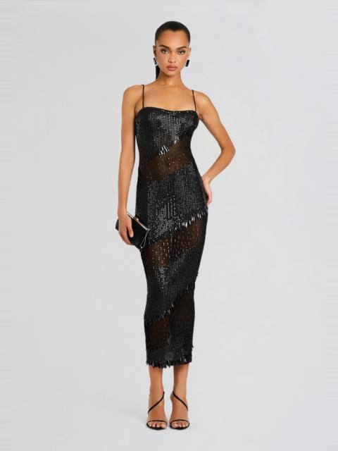 CARMINE EMBELLISHED DRESS