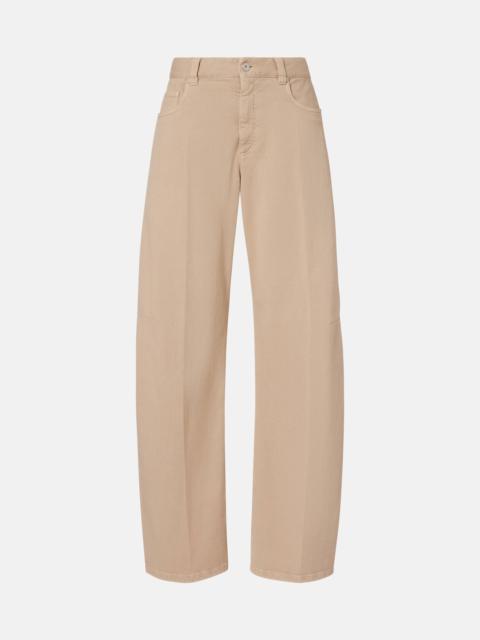 Mid-rise wide-leg jeans