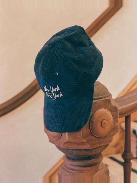 CORDUROY SCRIPT NY NY CAP - NAVY