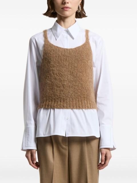 squared-neckline sleeveless top