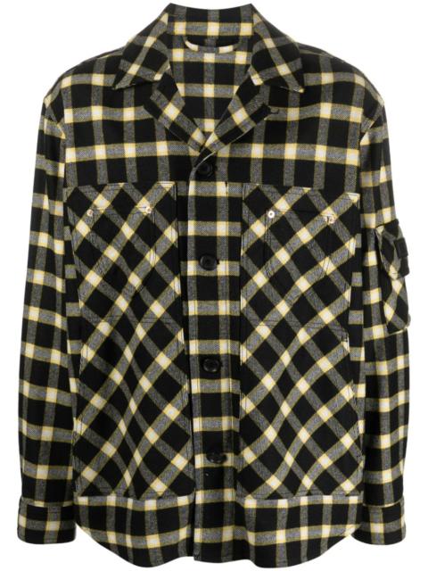 button-down checked shirt jacket
