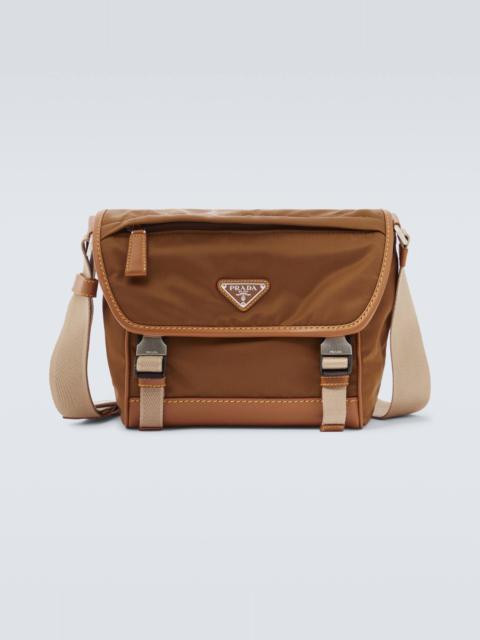 Re-Nylon leather-trimmed shoulder bag