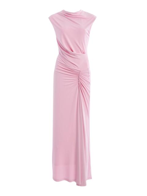 Acacia Draped Jersey Midi Dress pink