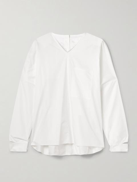 Oversized Cutout Cotton-poplin Shirt