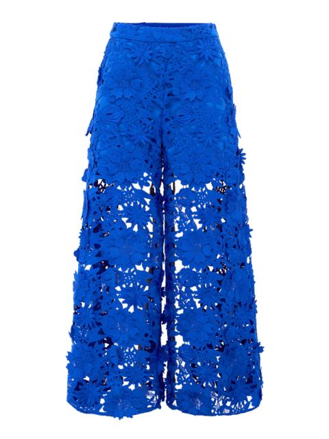 Candied Lace Wide-Leg Pants blue