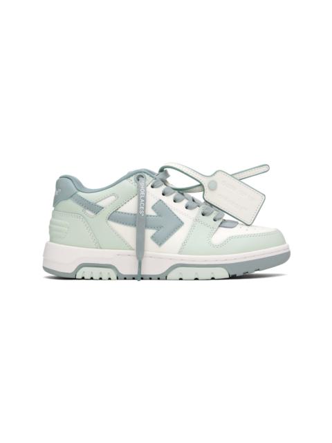 White & Green Out Of Office Calf Leather Sneakers