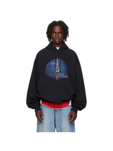 Black 'Night In Paris' Oversized Hoodie