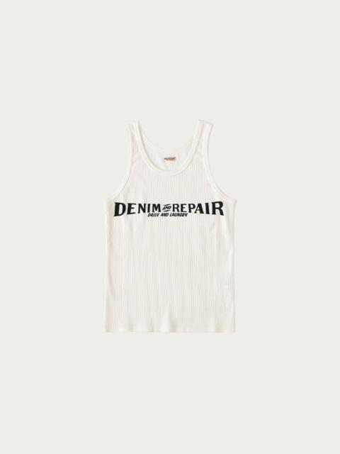 60/2 Stretch Jersey Tank Top (DENIM REPAIR) - White
