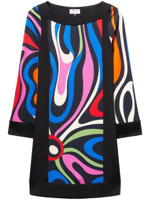 Marmo-print shift minidress