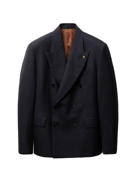 pinstripe wool boxy blazer