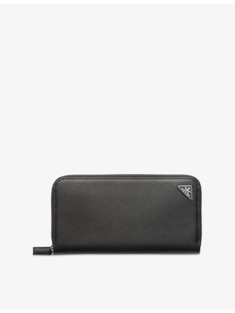 Saffiano Brand-Plaque Leather Wallet