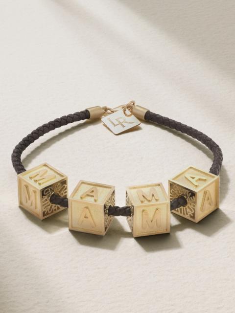 Mama 14-karat Gold Leather Bracelet