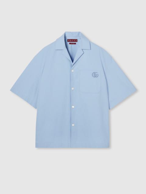 Cotton poplin shirt with embroidery