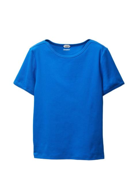 embroidered ribbed cotton-jersey T-shirt