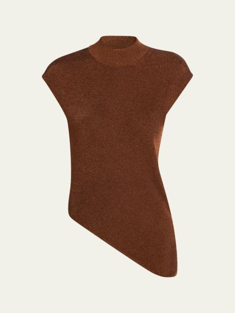 Edith Asymmetric Mock-Neck Top