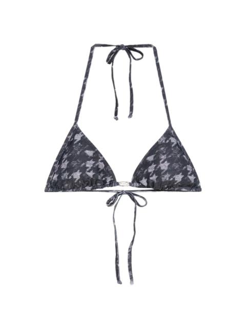 triangle houndstooth bikini top