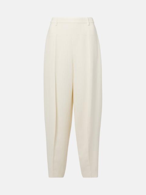 Bob linen crêpe tapered pants