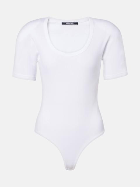 Embroidered cotton bodysuit