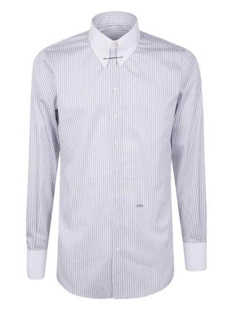 striped pin-collar shirt