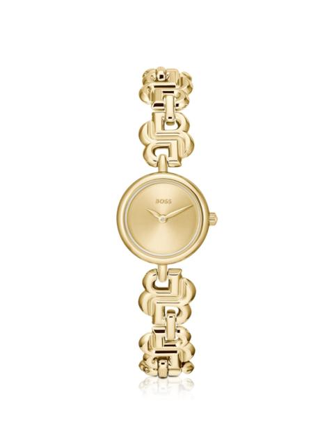 GOLD-TONE WATCH WITH MONOGRAM BRACELET