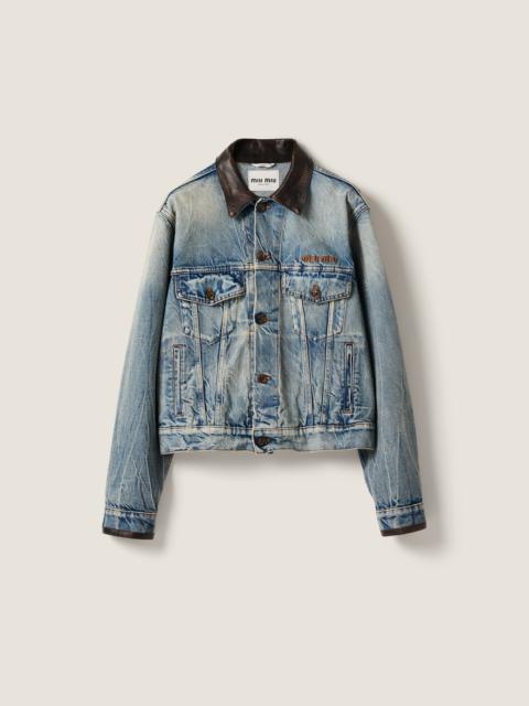 Denim blouson jacket