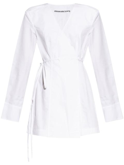 slit-detailing wrap dress