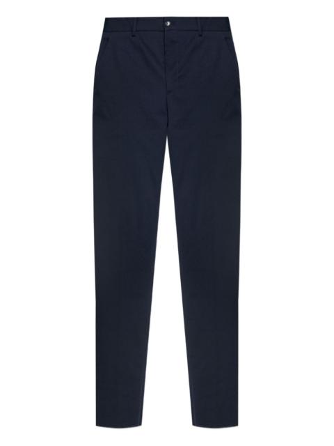 flat-front cotton trousers